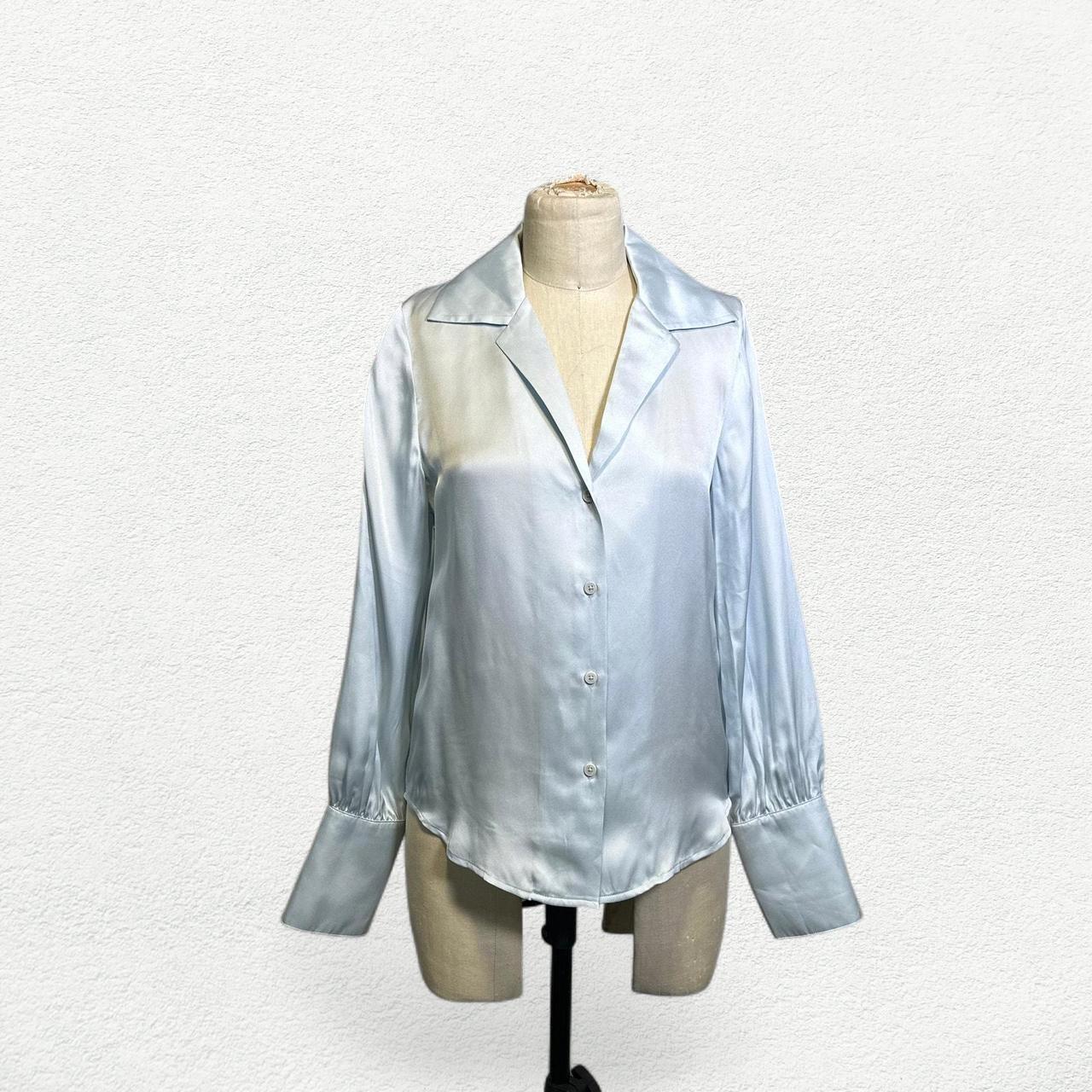 Anine Bing Bethany Shirt In Silk Pale Blue